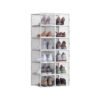 Pack of 12 Plastic Shoe Boxes Transparent and White