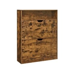 3-Tier Shoe Cabinet Rustic Brown