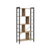 5-Tier Standing Bookshelf Camel Brown and Ink Black