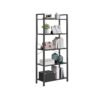 5-Tier Standing Bookshelf Ebony Black and Ink Black