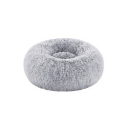 Round Fluffy Dog Bed Dove Grey