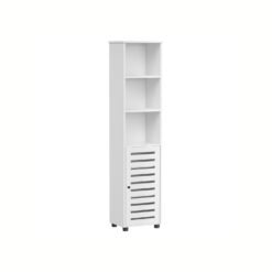 Bathroom Floor Cabinet with Open Compartments Cloud White