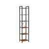 6-Tier Bookshelf Rustic Brown and Black