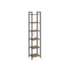 6-Tier Bookshelf Rustic Brown and Black 30 x 40 x 187.5 cm