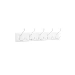Wall-Mounted Coat Rack with 5 Dual Tri-Hooks Cloud White