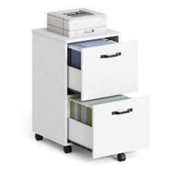 2-Drawer Filing Cabinet Mobile File Cabinet for Home Office White