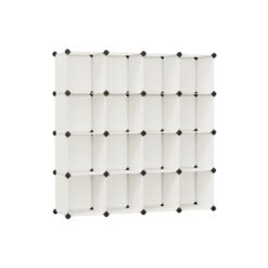 31 x 123 x 123 cm 16-Cube Storage Unit Cream White