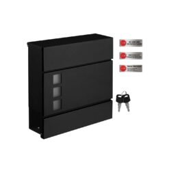 Black Wall-mounted Mail Box with Lock