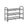 Black 3 Tiers Shoe Rack with Adjustable Shelves