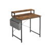 Industrial Brown Small Computer Desk with Monitor Riser