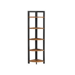 Industrial Brown 5-tier Free Standing Corner Shelf