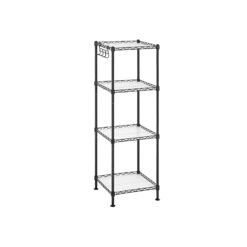 4-Tier Bathroom Shelf Black