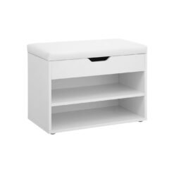 Shoe Bench White and Gray