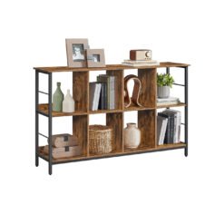 Bookcase Bookshelf 2-Tier 33 x 132.6 x 80 cm Rustic Brown and Ink Black
