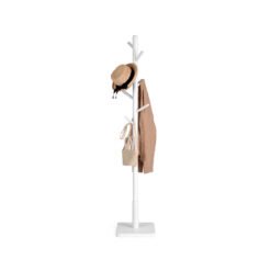 White Coat Stand with 8 Hooks
