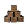 Set of 6 Brown & Black Folding Storage Box