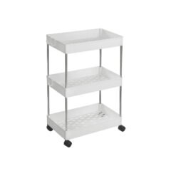 White Storage Trolley with 3 Baskets