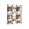 Bookcase with 14 Shelves Rustic Brown and Ink Black