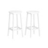 Set of 2 Kitchen Stools Cloud White