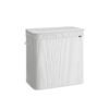 150 L Bamboo Laundry Hamper with Handles Cloud White