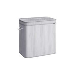 Bamboo Laundry Basket with Lid Dove Grey