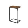 C-Shaped Side Table Rustic Brown and Black