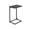 C-Shaped End Table with Metal Frame Misty Grey and Ink Black