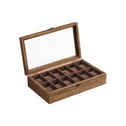 12 Slots Watch Box with Glass Lid