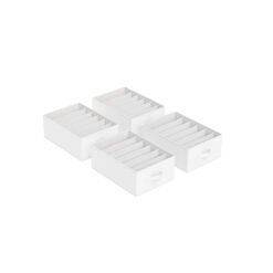 42 x 30 x 17 cm Set of 4 Drawer Organisers Classic White