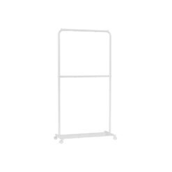 Double-Rod Clothes Rail on Wheels White