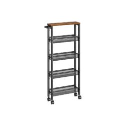 5-Shelf Trolley Rustic Brown and Black