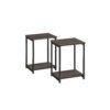 2-Tier Side Tables Set of 2 Chestnut Brown and Ink Black