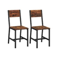 Dining Chair Set of 2, Steel Frame, Industrial Dining Room