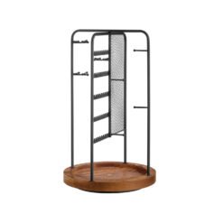 Rotating Jewellery Stand with Bottom Tray Ink Black