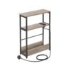 3-Tier Slim Side Table Heather Greige and Ink Black