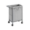 140L 2-Compartment Laundry Basket on Wheels Dove Grey