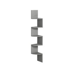 5-Tier Wall-Mounted Corner Shelf Dove Grey