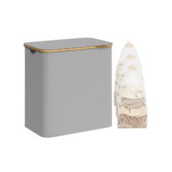 150L 3-Section Laundry Basket with Lid Dove Grey