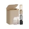 Laundry Basket with Lid 2-Section 130L Camel Brown