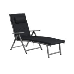 Folding Sun Lounger with 6 cm Thick Mattress