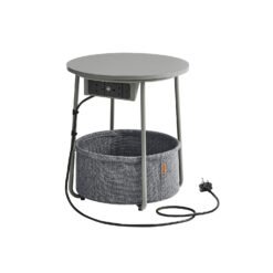 Round Side Table Dove Grey and Slate Grey