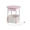 Round Side Table Jelly Pink and Cream White
