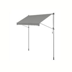 300 x 120 cm Manual Retractable Awning for Balcony Dove Grey