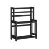 3-Tier Countertop Spice Rack with Bamboo Frame Ebony Black