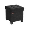 38 x 38 cm Foldable Storage Ottoman with Feet Ink Black