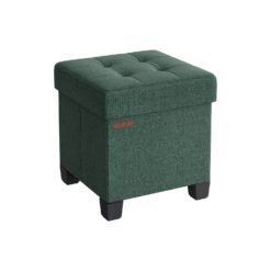 38 x 38 cm Foldable Storage Ottoman with Feet Retro Green