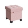 38 x 38 cm Foldable Storage Ottoman with Feet Jelly Pink