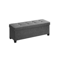 38 x 110 x 40 cm Foldable Storage Ottoman Bench Dark Grey