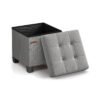 Storage Ottoman Foldable Small Ottoman Foot Rest 38 x 38 cm Dove Grey