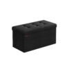 38 x 76 x 38 cm Foldable Small Storage Ottoman Ink Black